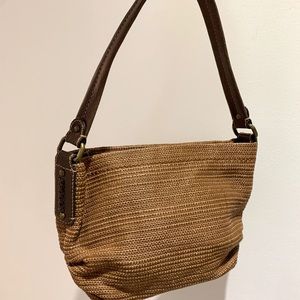 FOSSIL Small Handbag Brown Fabric Textured 9x6
